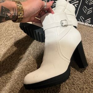 Stylish White Ankle Boots